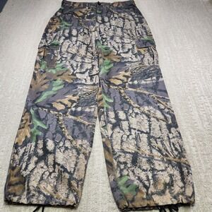 Vintage Jerzees Camo Cargo Pants Men Medium Trebark Baggy Y2K Hunting